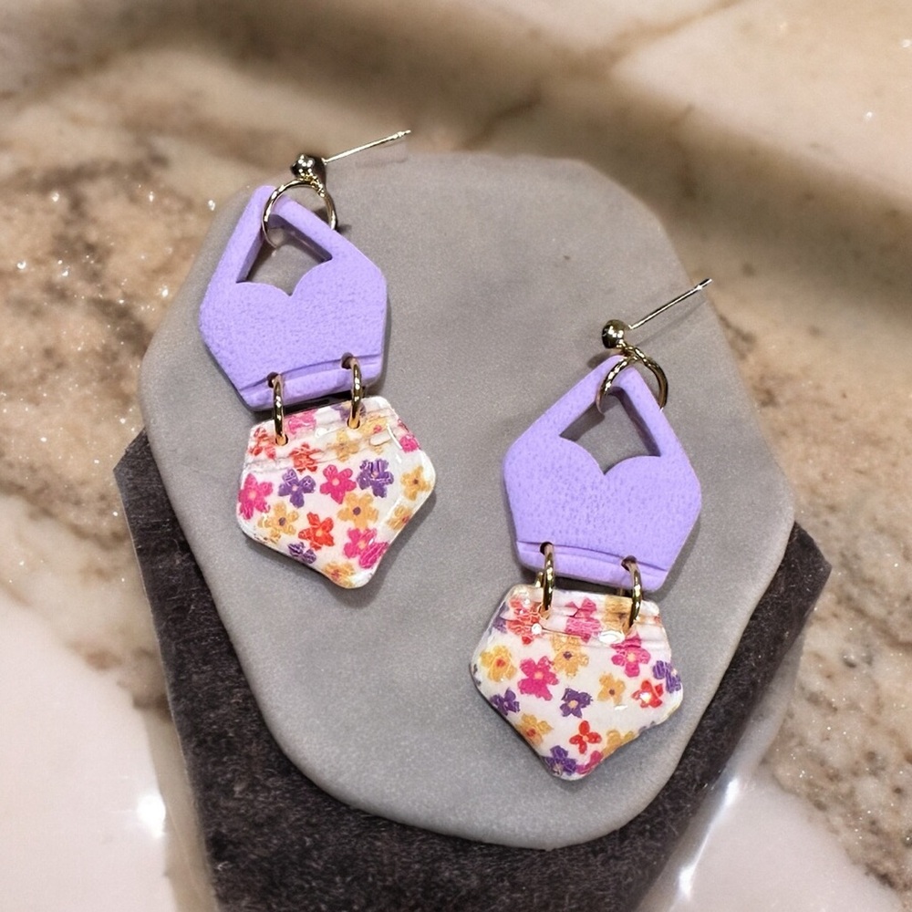 Summer 2 Piece Swimsuit Dangle Earrings- Polymer Clay